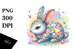Pastel Diamond Bunny PNG Product Image 1