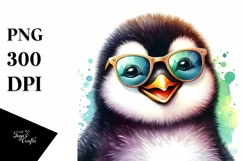 Whimsical Penguin Portrait with Sunglasses | Clipart Product Image 3