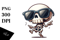 Sparkling Skull with Sunglasses PNG Product Image 1