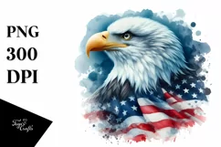 Patriotic Bald Eagle USA Colors | Watercolor Clipart Product Image 3