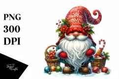 Detailed Vibrant Christmas Gnome PNG Product Image 3