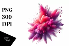 Colorful Magenta Watercolor PNG Product Image 1