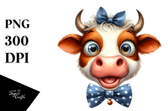 Funny Cow with Bow and Tie, High-Res PNG Product Image 1