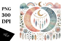 Colorful Boho Half Moon PNG Product Image 1