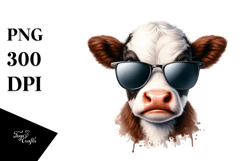 Funny Cow with Sunglasses PNG Product Image 1