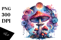 Magical Celestial Mushroom Tarot, PNG Image Product Image 1