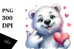 Cute Polar Bear Portrait, Transparent PNG Product Image 1
