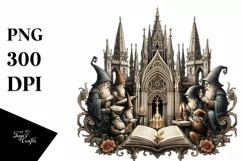 detailed Gothic Gnome | Watercolor Clipart Product Image 1