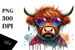 Highland Calf Heart Sunglasses PNG Product Image 1