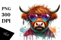 Highland Calf Heart Sunglasses PNG Product Image 1
