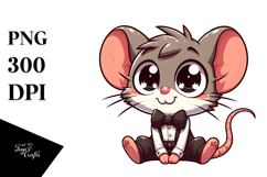Funny Mouse with Bow Tie, Digital Painting Product Image 1