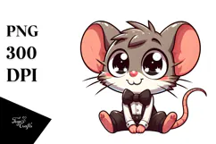 Funny Mouse with Bow Tie, Digital Painting Product Image 1