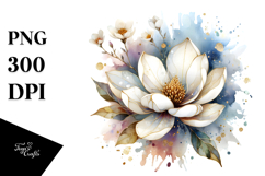 Magnolia, Watercolor PNG Product Image 1