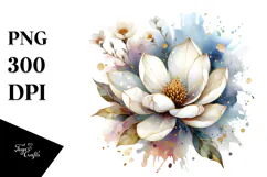 Magnolia, Watercolor PNG Product Image 1