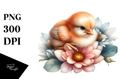 Digital Baby Chicken Sleeping PNG Product Image 1