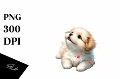 Cute Watercolor Dog in Wind Clipart Product Image 3
