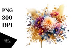 Vibrant Chrysanthemum Splash Bouquet | Sublimation | Clipart Product Image 3
