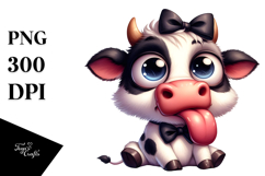 Funny Cow with Bow Tie PNG Product Image 1