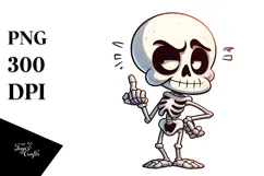 Goofy Cartoon Skeleton with Sarcastic Side-eye, PNG Product Image 1