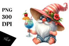 Whimsical Gnome in Summer Clothes PNG Product Image 1