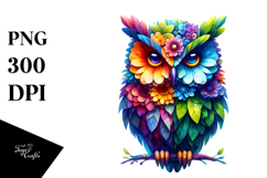 Vibrant Watercolor Owl Abstract, 20 oz Tumbler Product Image 1