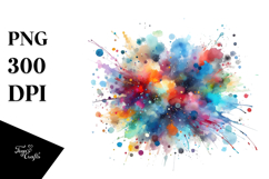 Colorful Brushstroke Summer Flower PNG Product Image 1