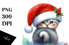 a Cute Vibrant Cat with Christmas Decorations PNG Product Image 1