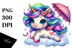 Cute Baby Unicorn Jumping PNG Product Image 1
