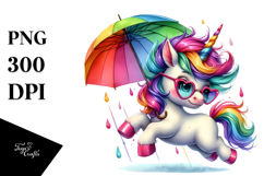 Cute Baby Unicorn Jumping PNG Product Image 1