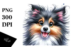 Happy Cartoon Collie, Transparent PNG Product Image 1