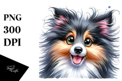 Happy Cartoon Collie, Transparent PNG Product Image 1
