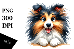 Happy Cartoon Collie, High-Quality PNG Product Image 1