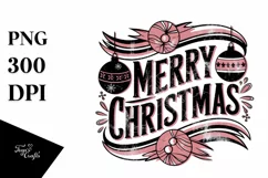Retro Merry Christmas Png Product Image 5
