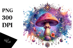 Magical Celestial Mushroom Tarot, High-Res PNG Product Image 1