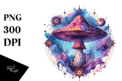 Magical Celestial Mushroom Tarot, High-Quality PNG Product Image 1