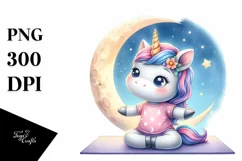 Cute Baby Unicorn Yoga Instructor | Clipart Product Image 1