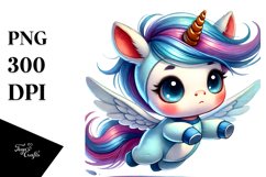 Vibrant Baby Unicorn Drawing PNG Product Image 1