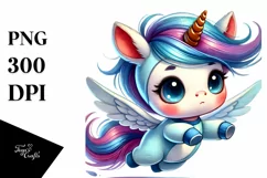 Vibrant Baby Unicorn Drawing PNG Product Image 1