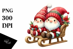 Gnomes with Santa's Sleight, Transparent PNG Product Image 3