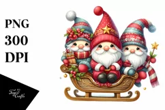 Gnomes with Santa's Sleight, Transparent PNG Product Image 3