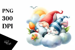 Easter Bunny Gnome Clipart |T-shirt, Mug PNG Product Image 1