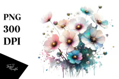 Cosmos Made of , Watercolor Splash PNG Product Image 1