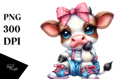 Baby Cow with Big Eyes, PNG Product Image 1