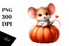 Vibrant Baby Mouse with Pumpkin Clipart Product Image 1