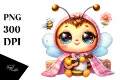 Baby Bee with Spring Clothes, Colorful PNG Product Image 1