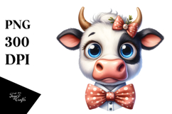Funny Cow with Bow and Tie, Premium PNG Product Image 1