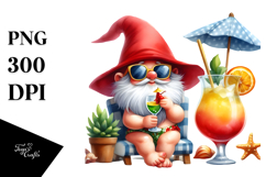 Whimsical Gnome with Cocktail, High-Quality PNG Product Image 1