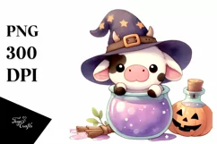 Cute Halloween Cow, High-Quality PNG Product Image 1