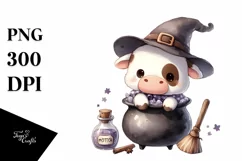 Cute Halloween Cow, High-Quality PNG Product Image 3