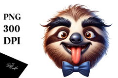 Bow Tie Sloth PNG Product Image 1